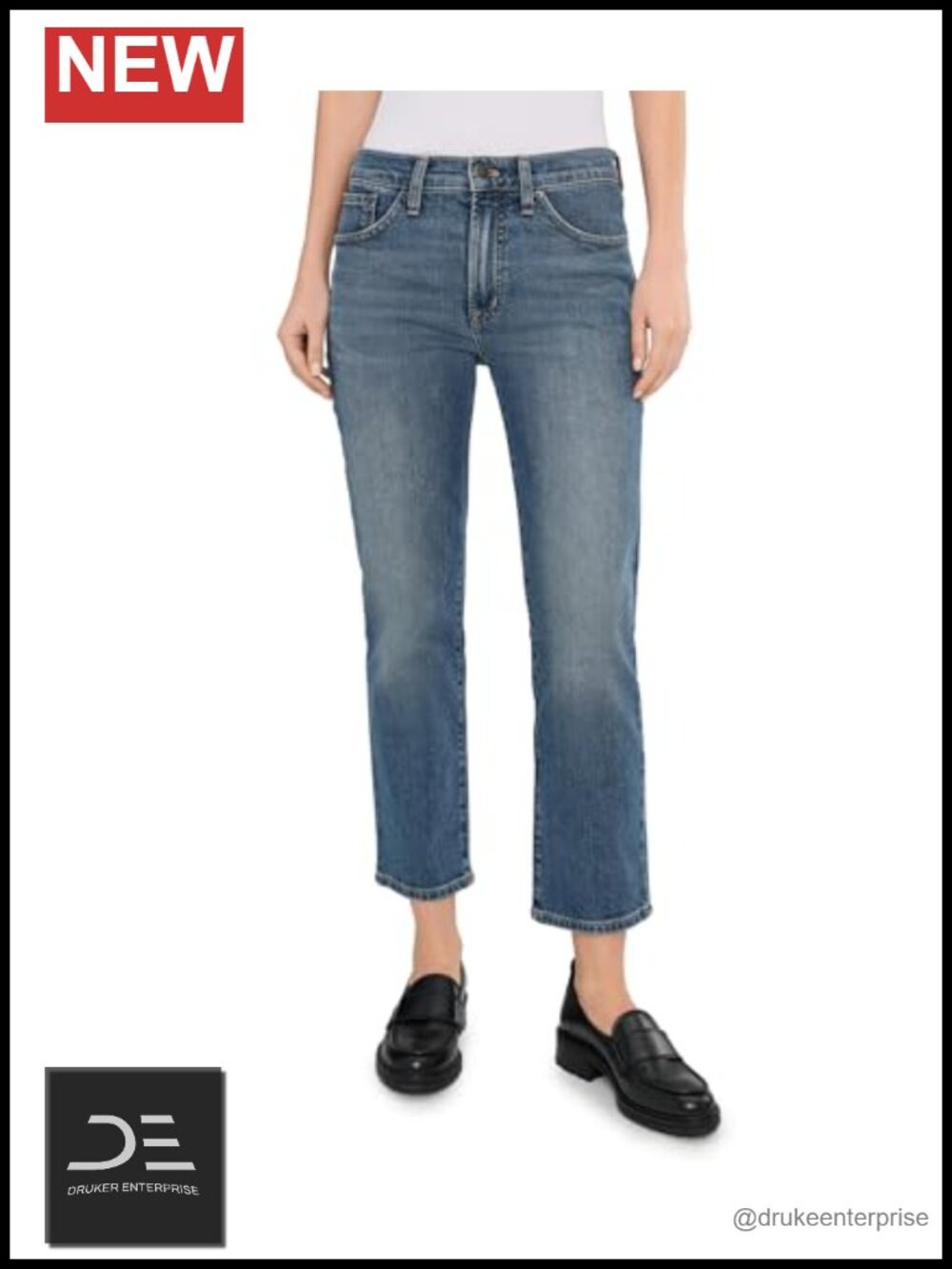 Slim Boyfriend Jeans High Rise Straight Leg 98% Regenerative Cotton Stretchable